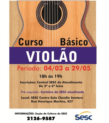 Sesc oferece curso de violão popular