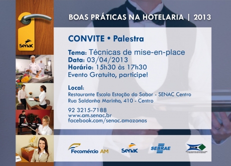 SENAC Amazonas oferece palestra gratuita com o tema: t&eacute;cnicas de mise-en-place