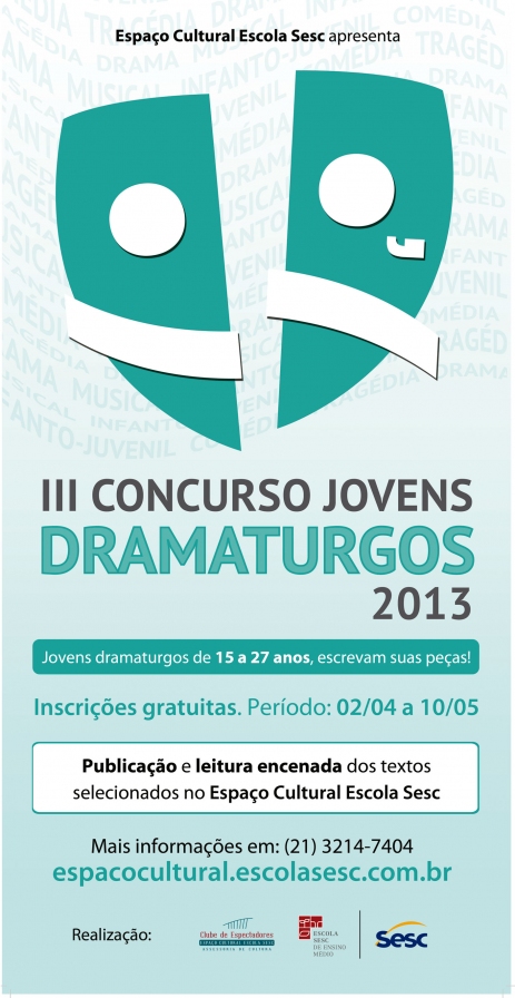 Inscrições para Concurso de Jovens Dramaturgos do Sesc segue até 10 de maio