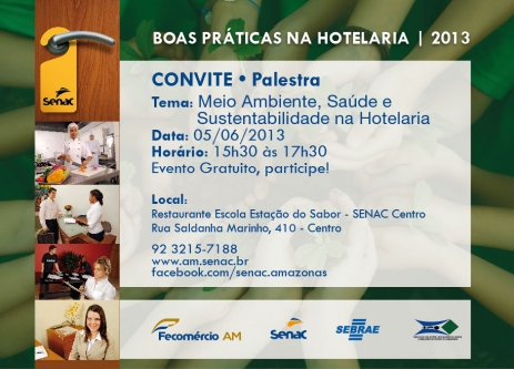 Palestra gratuita aborda Meio ambiente, Saúde e Sustentabilidade na hotelaria
