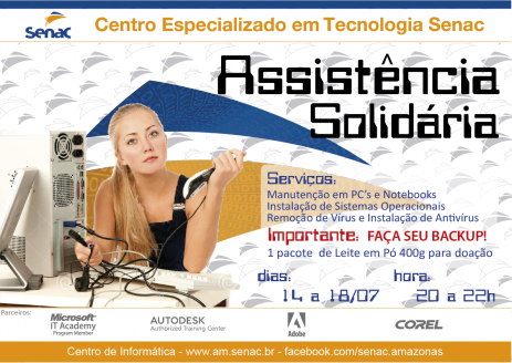 Senac realiza “Assistência Técnica Solidária”