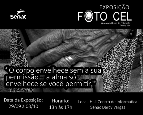 Exposição fotográfica no Senac faz homenagem ao Dia Mundial do Idoso